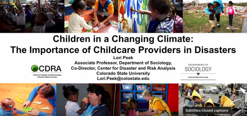 Video – Children in a Changing Climate: The Importance of Childcare Providers in Disasters