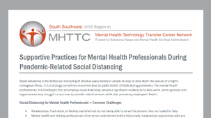 Supportive Practices for Mental Health Professionals During Pandemic-related Social Distancing